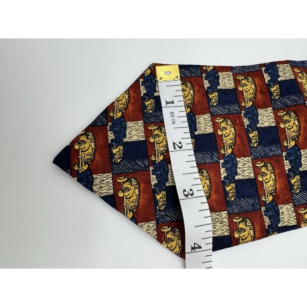 Fumagalli's Studio Silk Tie Geometric‎ Pattern Red Blue Gold Made in Italy